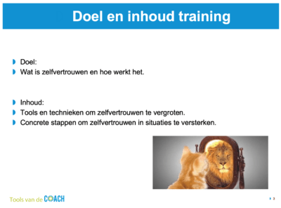 Boost je zelfvertrouwen. Tools van de Coach